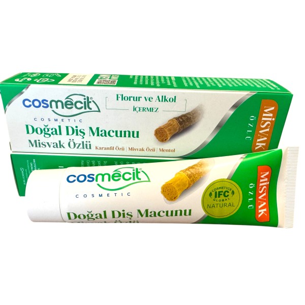 Diş Macunu Misvak özlü Vegan Yenilenen Doğal Formüllü 125 gr. Mecitefendi